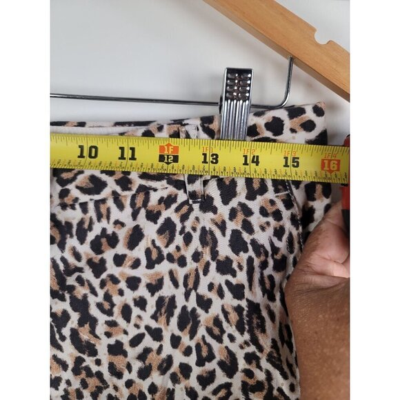 J crew Capri Leopard Print Women's Dressing Pants With Zipper & Hook Closure Siz - Picture 7 of 10